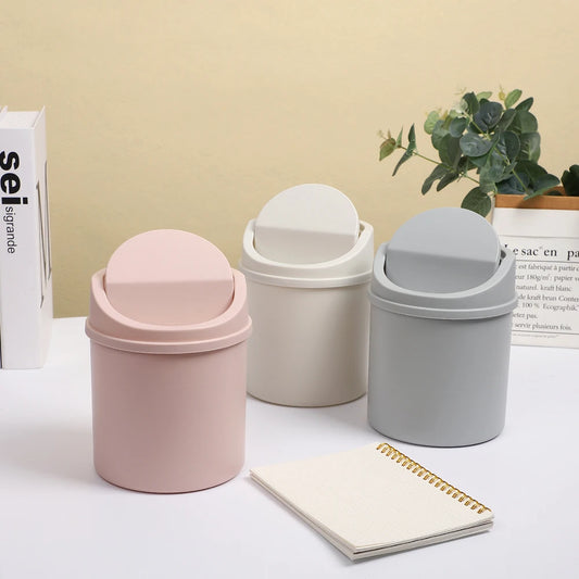 JIANWU Mini Simplicity Desktop Dustbin for Cleaning Plastic Garbage Manager