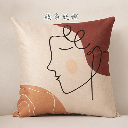 45*45 Cushion Cover Pillow Creative Abstract Art Streak Face Pillowcase