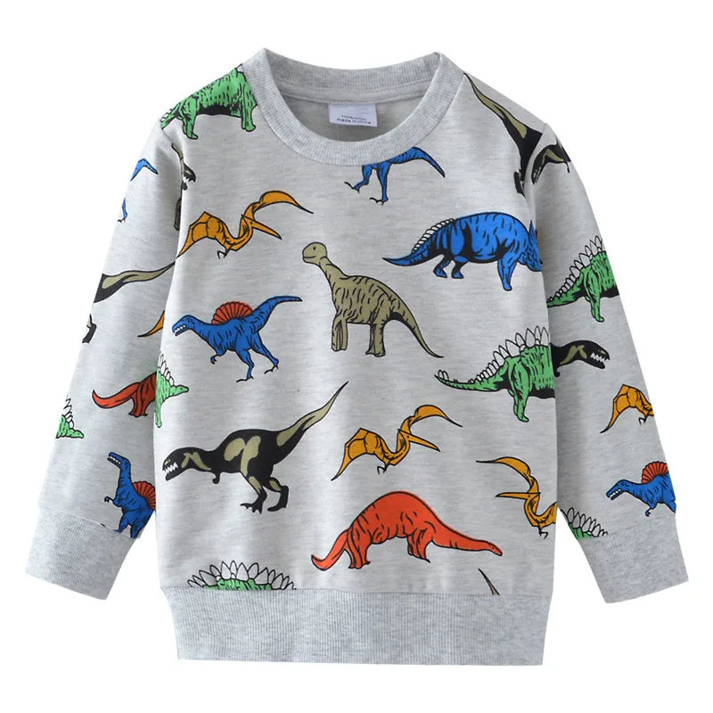 Children Sweatshirts Cotton Dinosaurs Boys Girls Tees Tops New 2019 Autumn