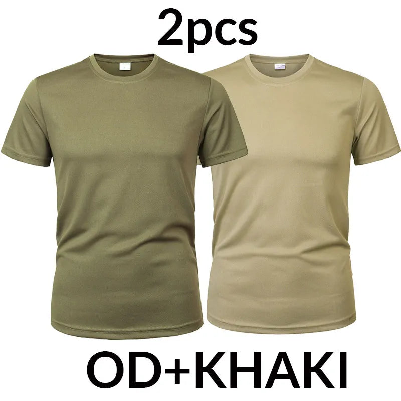 MEGE 3 Pcs/2 Pcs Men Camouflage T Shirt Army Military ShortSleeve O-Neck