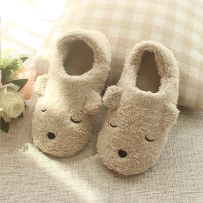 LCIZRONG Women Bear Faux Fur Slippers Cartoon Cotton Home Slippers Indoor Floor