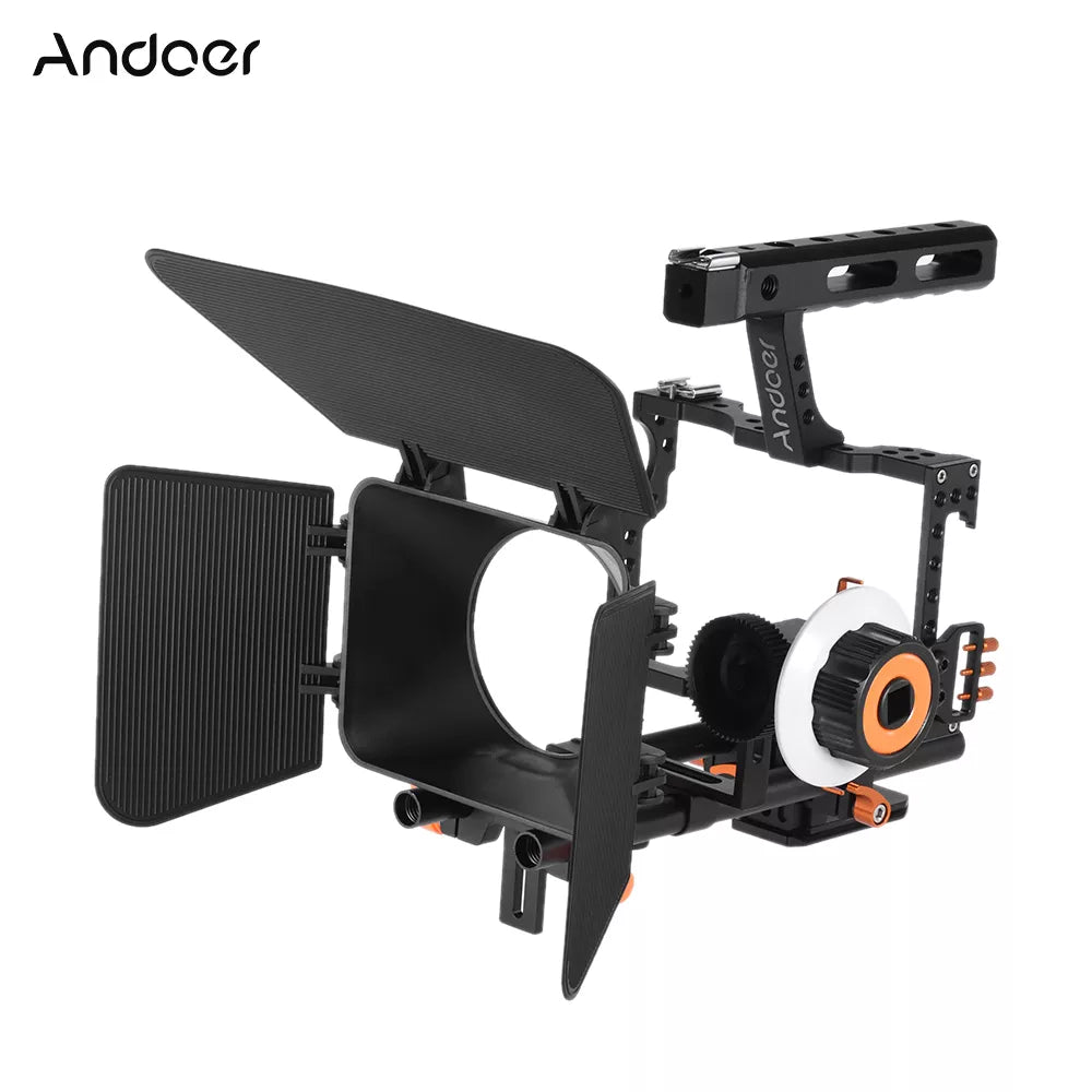 Andoer C500 Camera Camcorder Video Cage Rig Kit Matte Box+Follow Focus+Handle