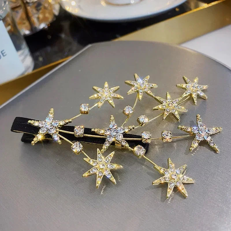 Women Hair Clip Buling Star Rhinestone Girls Hair Accessories Hairpins Fashion