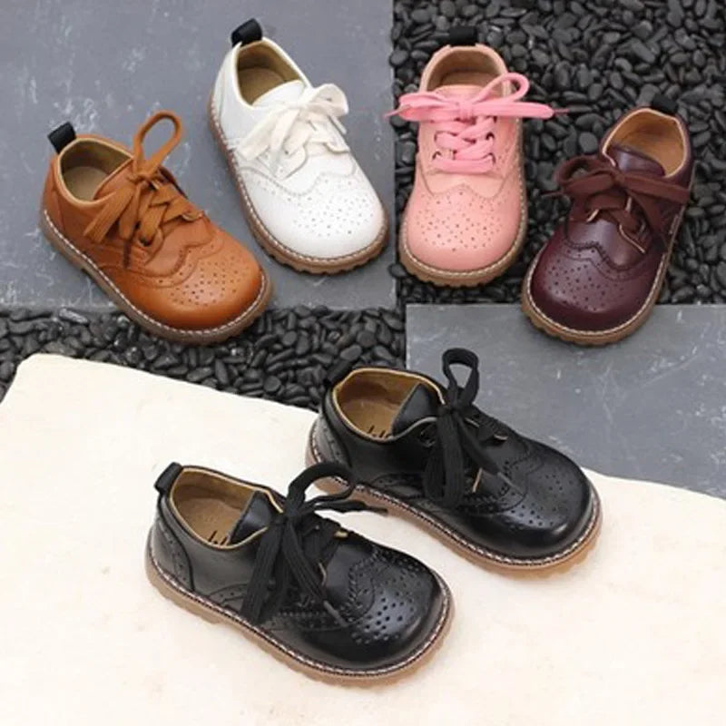 2024 England Leather Shoes Kids Boys School Shoes Girls