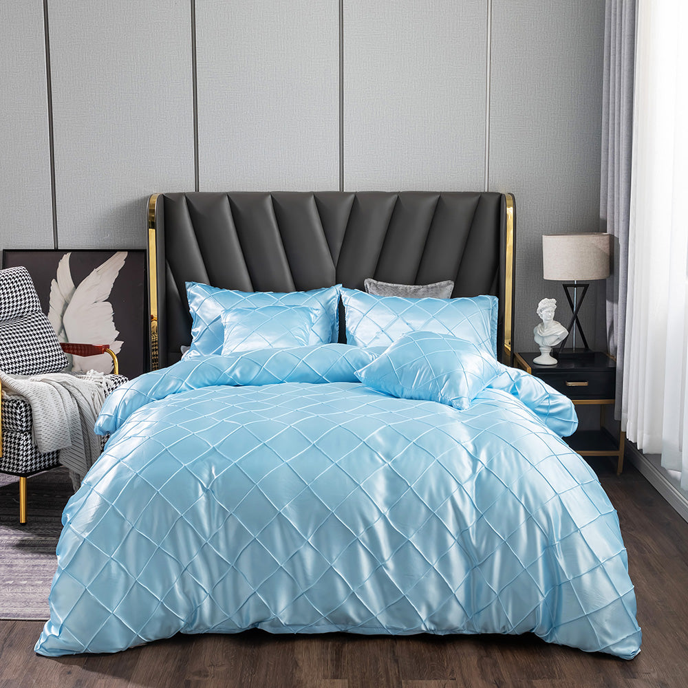 Drop Shipping Luxury Satin Silk Fabric Duvet Covers and Bedding Sheet Sets