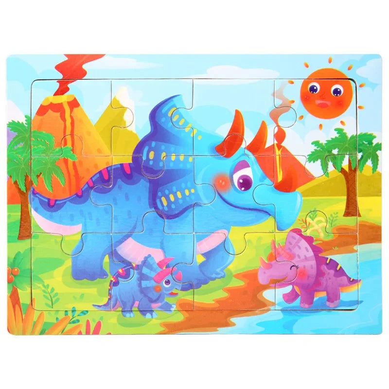 Mini Size 15*10CM Kids Toy Wood Puzzle Wooden 3D Puzzle Jigsaw for Children