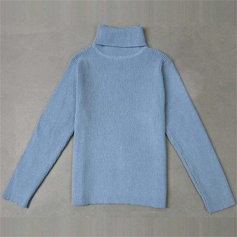 Baby Girls Winter Turtleneck Knitted Sweaters Clothes 2023 Autumn Children