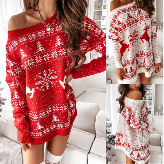 Girls Christmas Sweater Dress Ugly Christmas Knit Dresses for Women Clothes