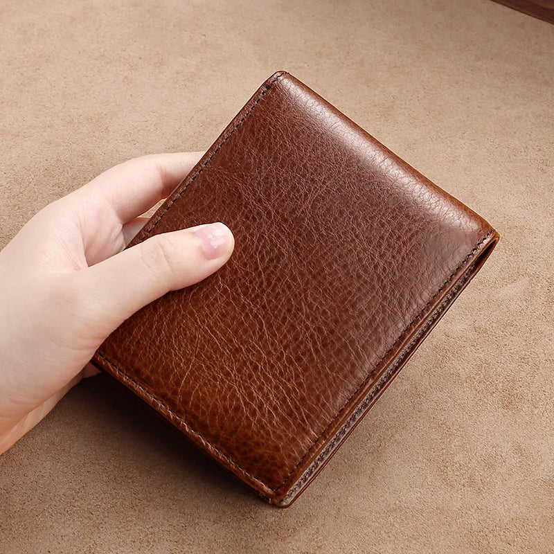 Hot Sales High Quality Genuine Leather Bifold Classic Man Leather Wallet