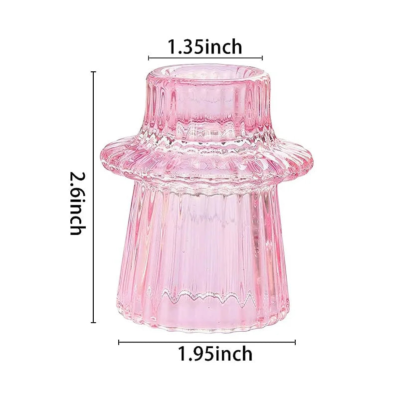 Creative Glass Candle Holder Table Candle Stand Transparent Glass