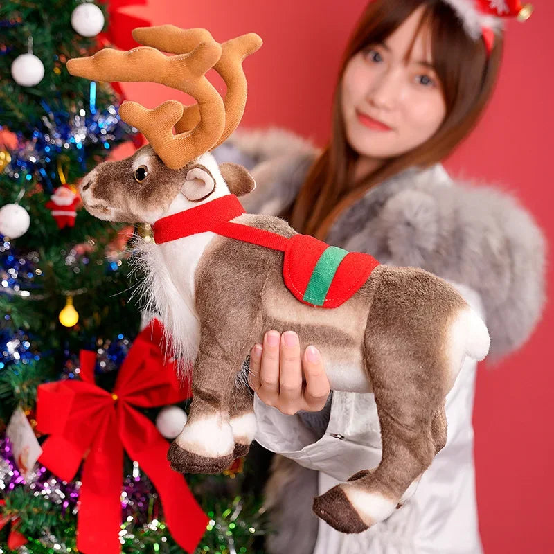 Real-Life Reindeer Plush Toy Christmas Deer Plush Doll Simulation Elk Soft Toys