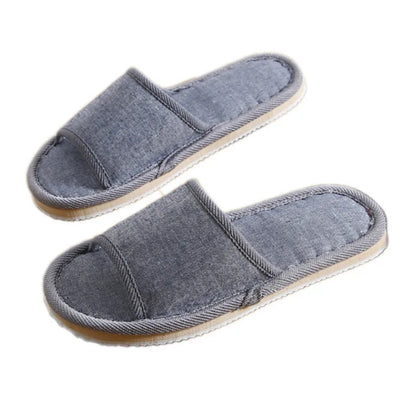 LEEMEIMEI Natural Flax Home Slippers Indoor Floor Shoes Silent Sweat Slippers