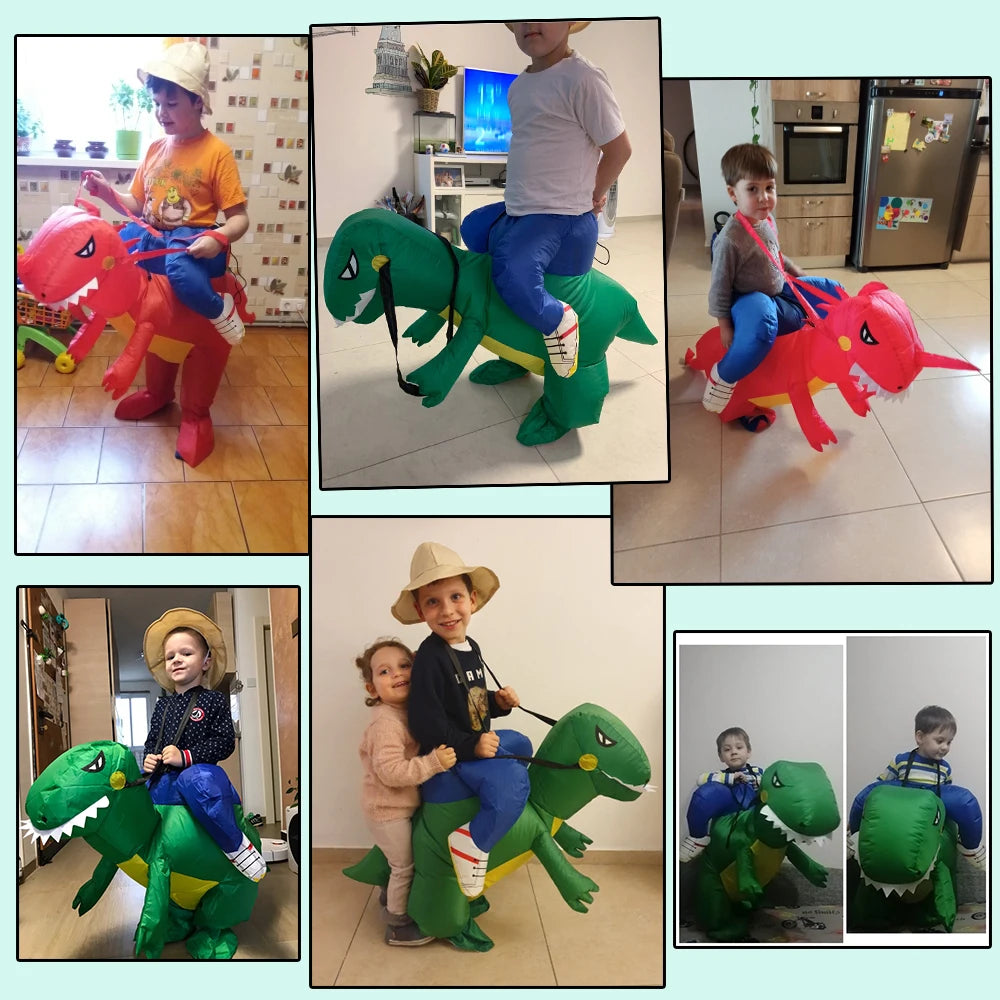 Kids Child Dinosaur Inflatable Costume Anime Mascot Dress Suit Halloween Purim