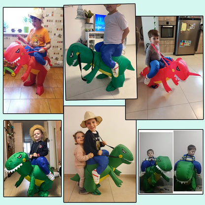 Kids Child Dinosaur Inflatable Costume Anime Mascot Dress Suit Halloween Purim