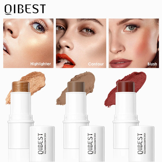 QIBEST Highlighter Pen for Face Contouring Bronzer Brighten 3D Contour