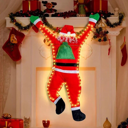 Santa Claus Climbing Wall Window Decoration Props Indoor Outdoor Xmas Santa