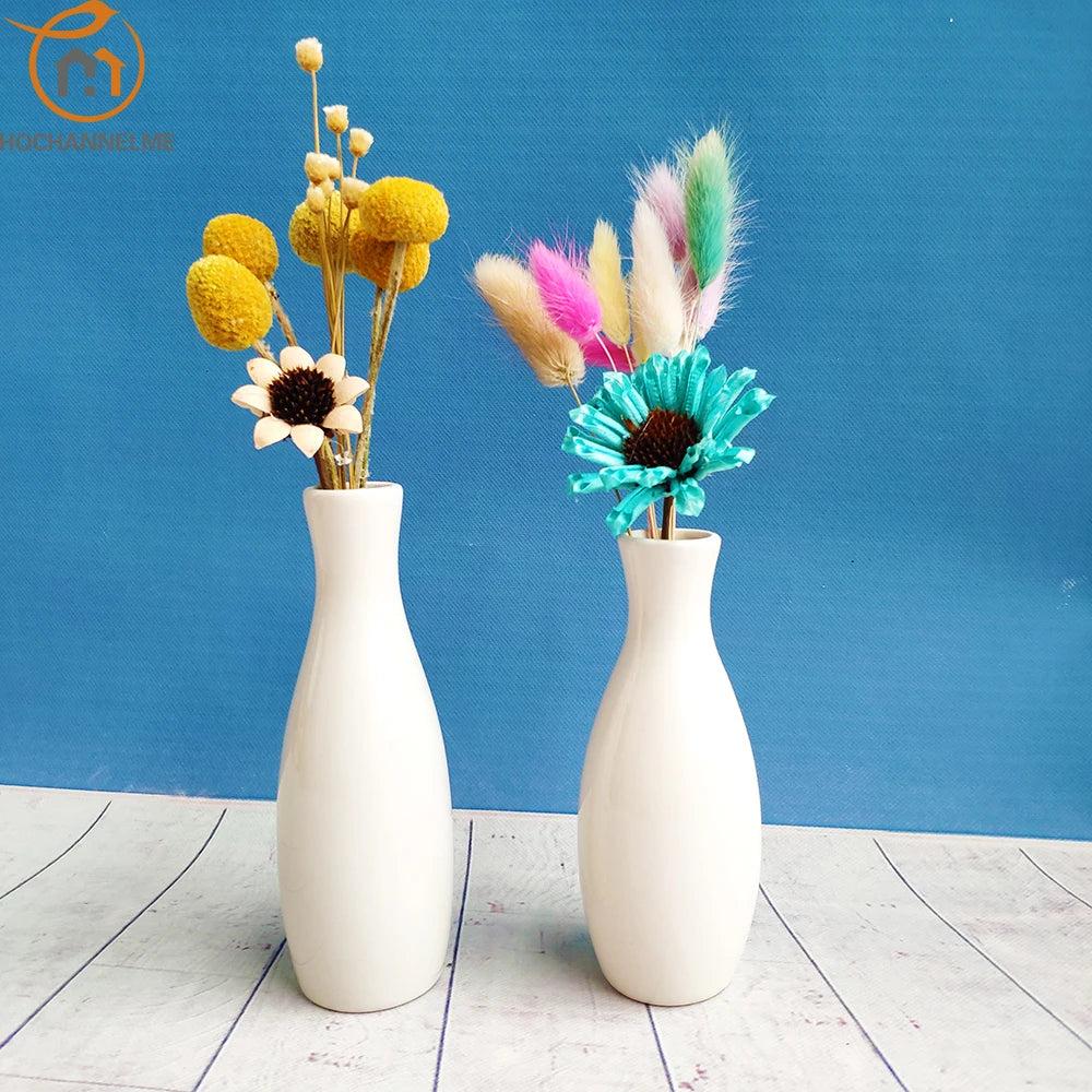 Nordic Ceramic Vase Ornaments Modern European-Style Flower Vases for Homes