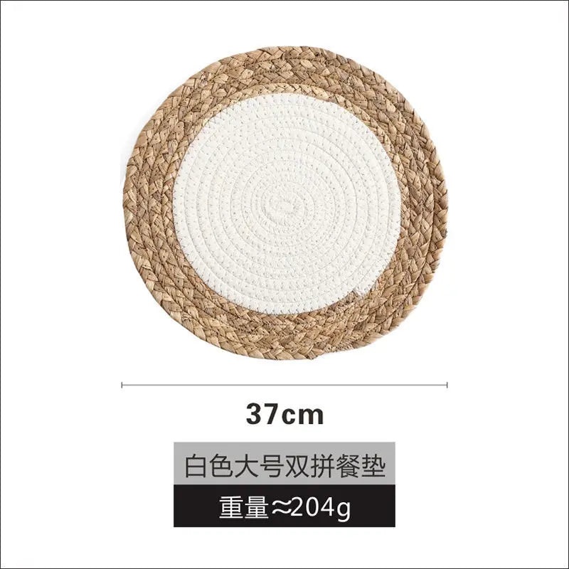 Japanese Style Table Mat Hand Woven Heat Insulation Mat Household Western Food