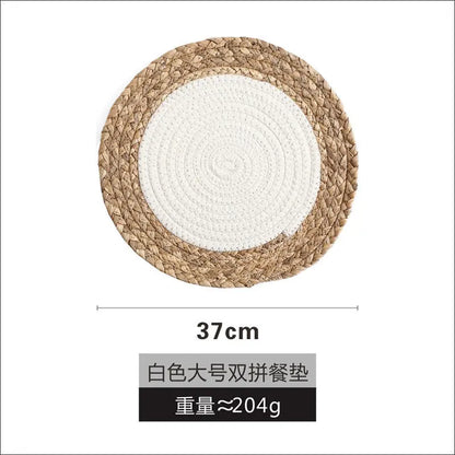 Japanese Style Table Mat Hand Woven Heat Insulation Mat Household Western Food