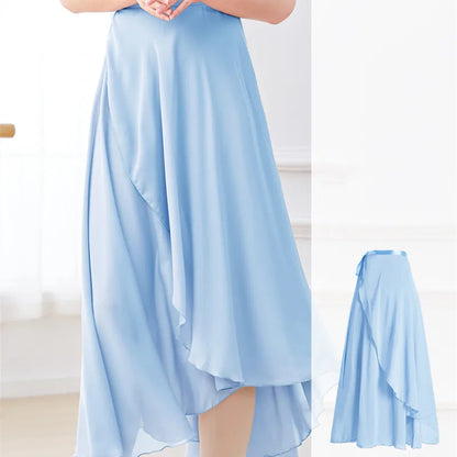 Dance Skirt Women Long Chiffon Ballet Skirts Adult Ballroom Dance Skirt