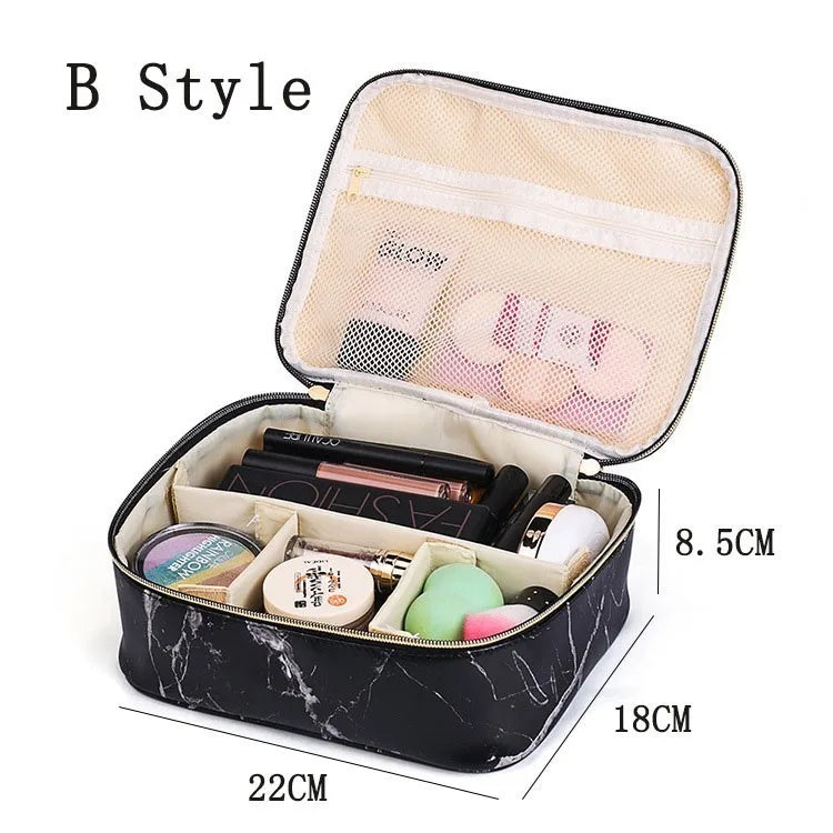 New Female Fashion Professional Makeup Suitcase for Cosmetics Case Marble