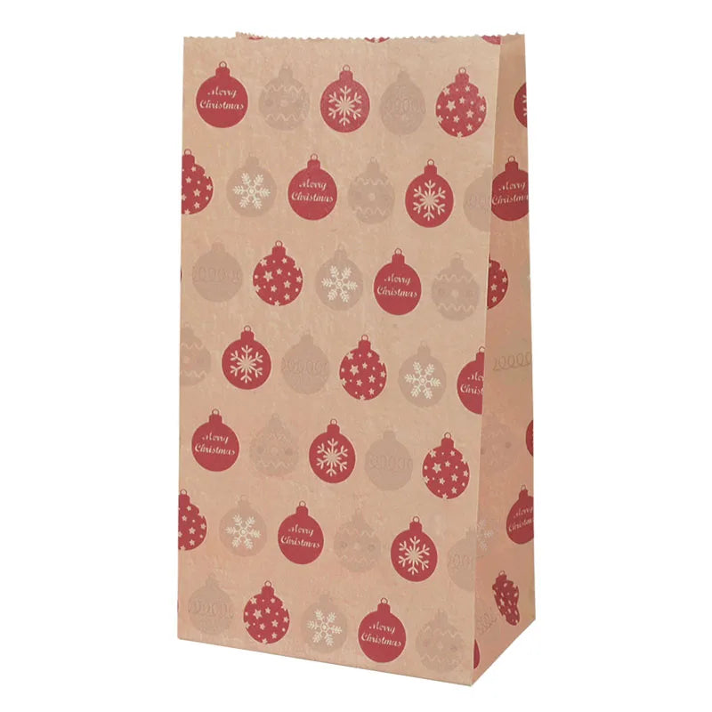 10pcs Kraft Paper Candy Cookie Bag New Year Party Decor Supplies