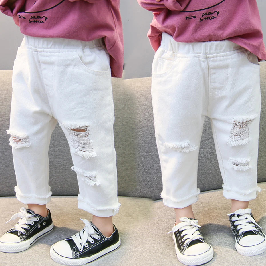 Jeans Girl Toddler Boys Girls Ripped Jeans Pants Spring Autumn Jeans for Kids