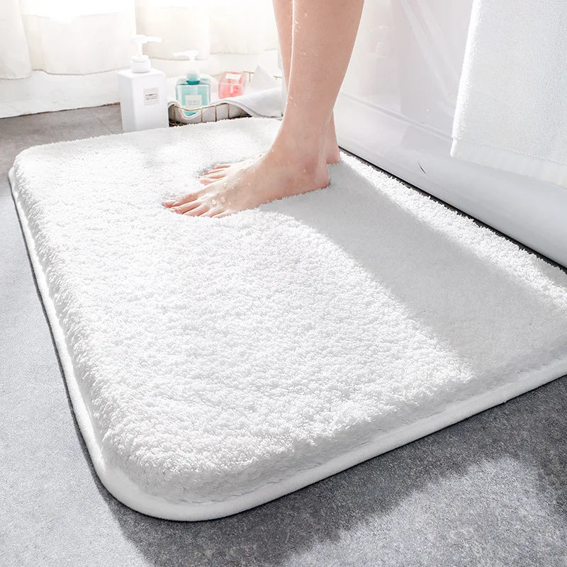 Super Thick Fluff Fiber Bath Mats Non-Slip Absorbent Rug Foot Mat