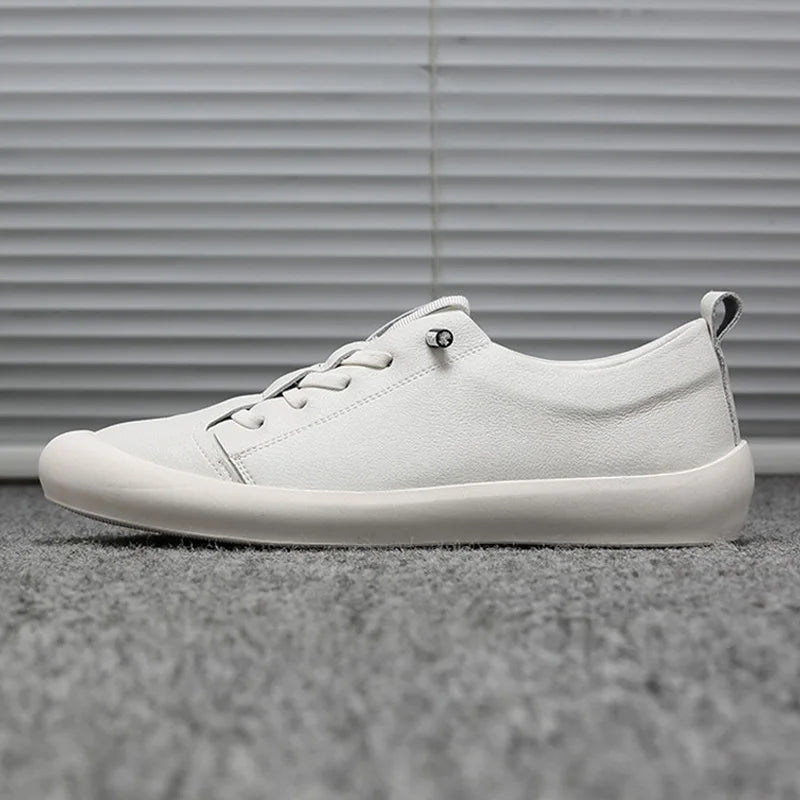 Genuine Leather Shoes Men Footwear Casual Male Footwear Fashion Brand White.