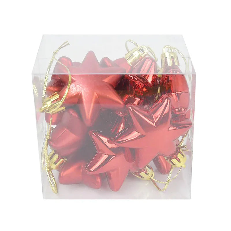 12Pcs Plastic Heart Ornament for Christams Tree Decor Christmas Balls