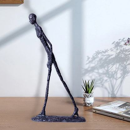 Real Bronze Walking Man Sculpture by Giacometti Inspiration Art Crafts