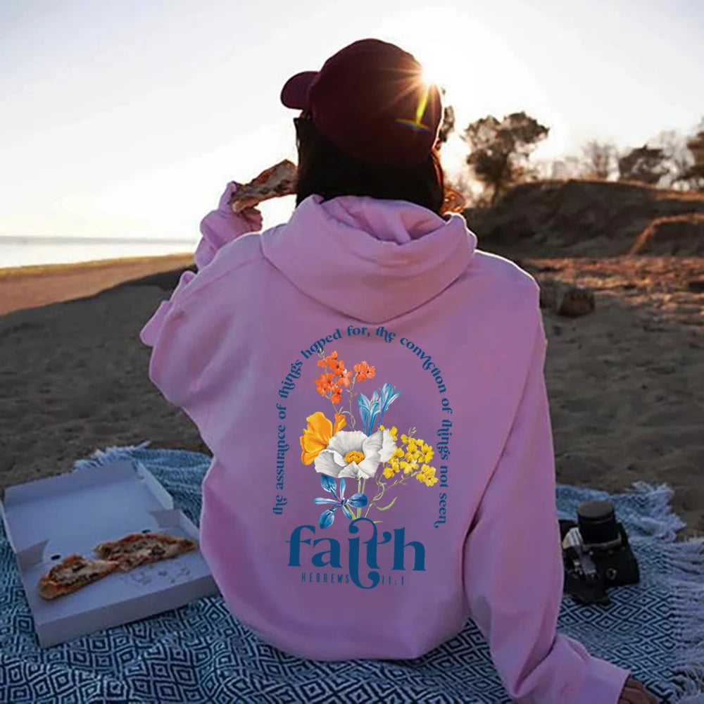 Aesthetic Christian Hoodies Bible Verse Religious Pullover Faith