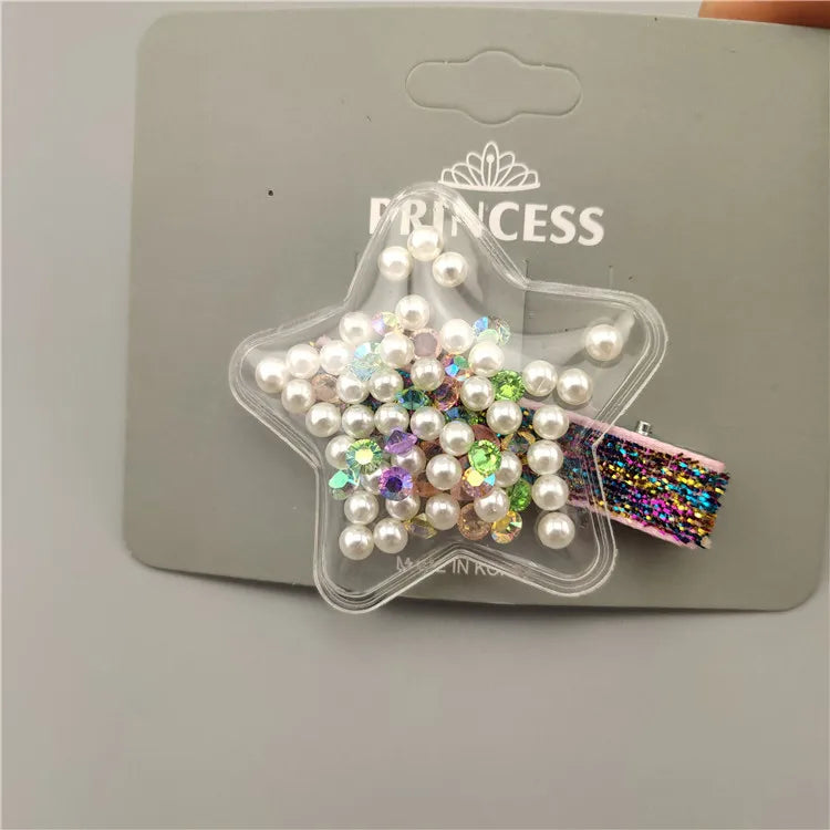 Glitter Star Crown Barrettes Hair Clips for Girls Hair Accessories Twinkle