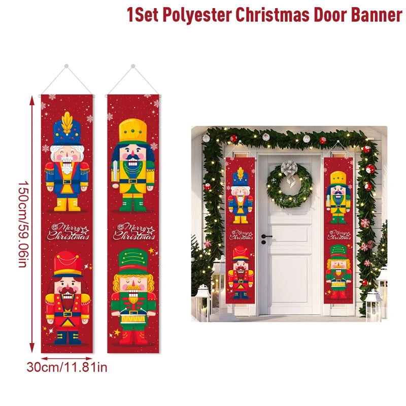 Christmas Door Decoration 2024 Merry Christmas Banner Decor for Home