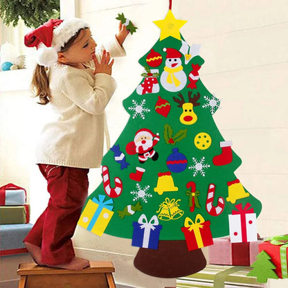 Kids DIY Felt Christmas Tree Merry Christmas Decorations for Home 2024