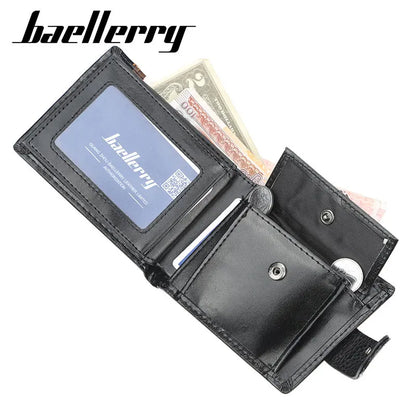 New Brand Trifold Wallet Men Clutch Money Bag Patchwork Leather Men Wallets