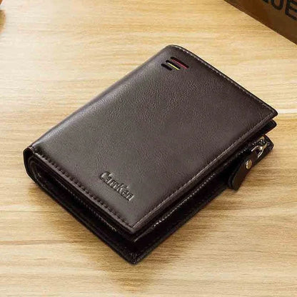 New Korean Casual Men's Wallet Short Vertical Locomotive British Casual