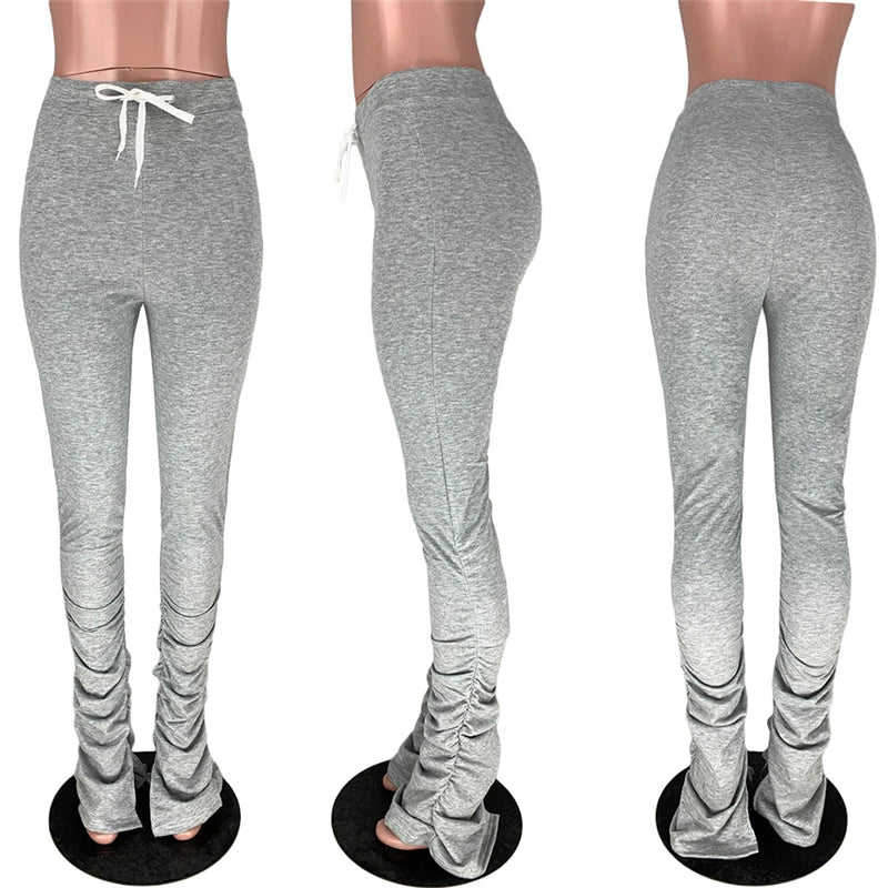 Stacked Leggings Joggers Stacked Sweatpants Women Ruched Pants Legging Jogging