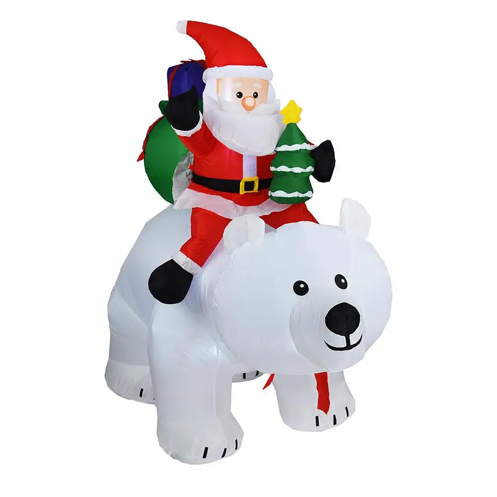 2.1m Shaking LED Inflatable Bear Snowman New Year Doll Outdoor Garden Toys