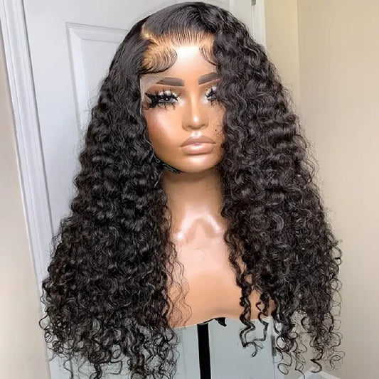 13x4 Kinky Curly Lace Front Human Hair Wigs Transparent Lace Frontal Wig