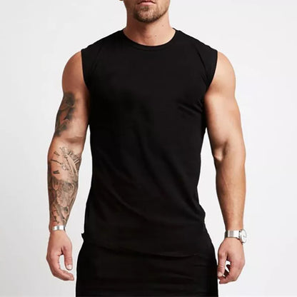 Cotton Gym Clothing Mens Workout Sleeveless Shirt Bodybuilding Tank Top Fitness