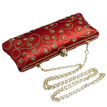 Italian Red Clutch Wallet Purse Evening Clutch Bags for Womens Party