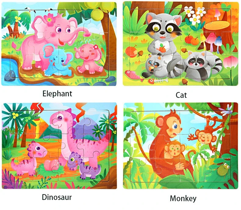 Mini Size 15*10CM Kids Toy Wood Puzzle Wooden 3D Puzzle Jigsaw for Children