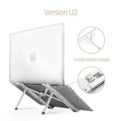 COOLCOLD Laptop Stand Height Adjustable Aluminum Laptop Riser Holder Portable