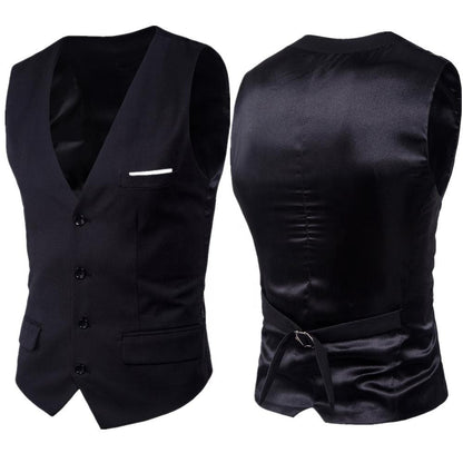 Fashion Classic Men Formal Casual Tuxedo Vests Black Blue Suit