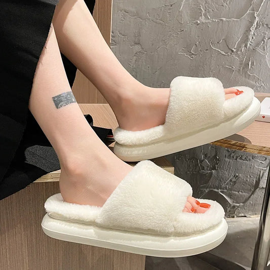 Women's Slippers 2022 Fashion Cloud Slides for Home Thick-Bottomed Plush