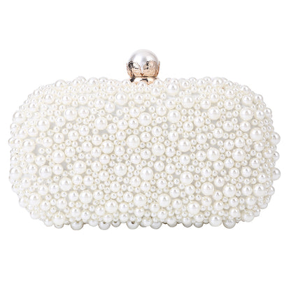 Luxury Special Crystals Womens Wedding  Beaded Pearl Clutch  Handmade Bags