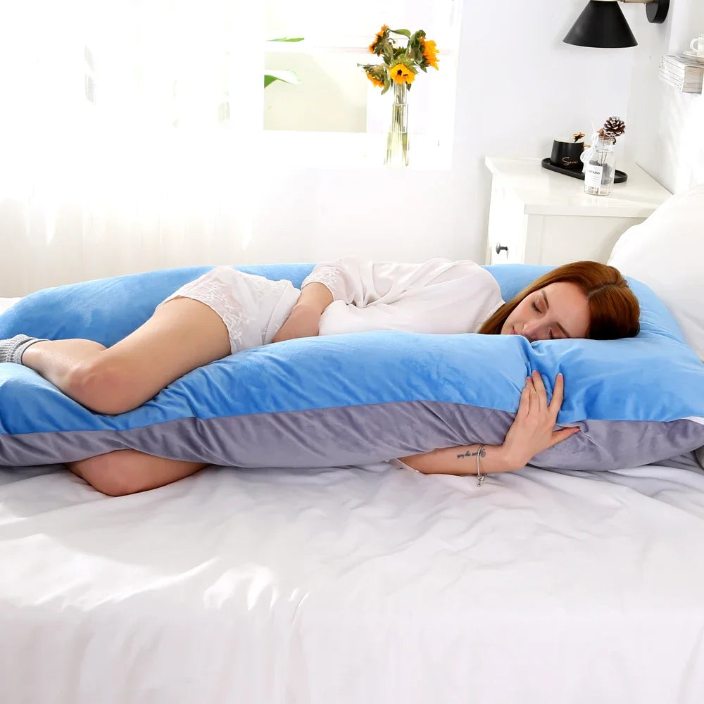 Soft Fleece Pregnant Pillow Gravida U Type Lumbar Pillow Multi Function Side