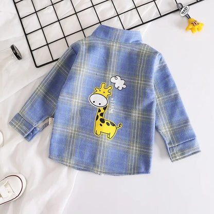 Fashion Boys Shirt New Plaid Style Kids Long Sleeve Shirt Children Cotton Clothe