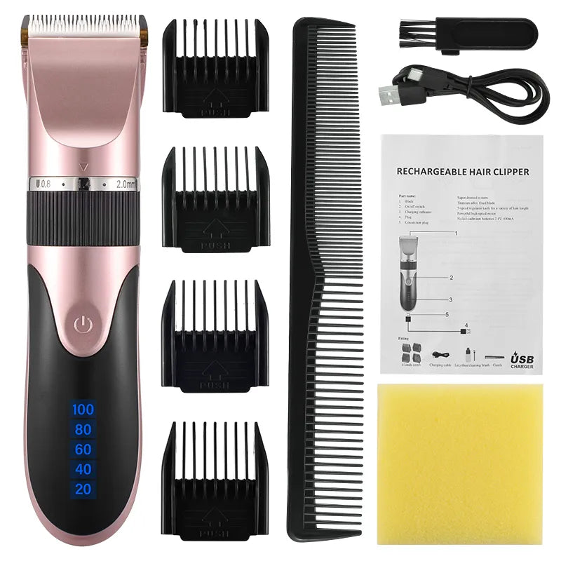 Professional Hair Clipper Men's Barber Beard Trimmer Rechargeable Hair Cutting